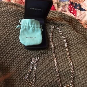 Tiffany co elongated link necklace and bracelet set